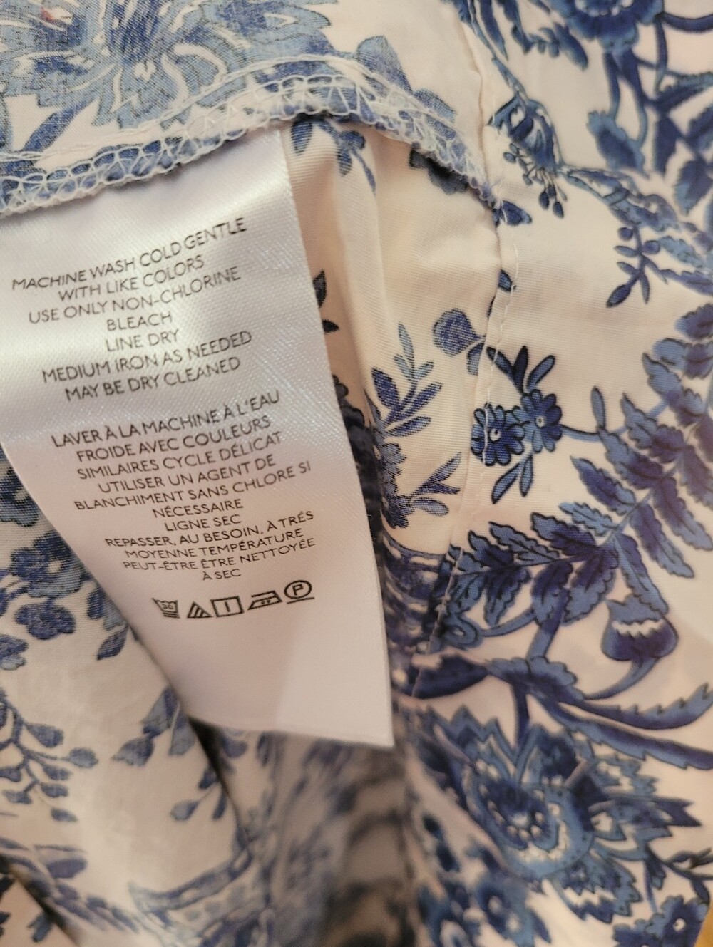 Maeve By Anthropologie 1X Somerset Maxi Dress Blue Print 100% Cotton - Picture 8 of 16